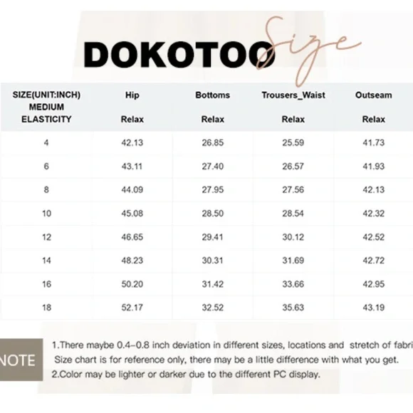 Dokotoo Women’s 12 High Waisted Wide Leg Cargo Pants 4 Pockets Baggy Casual NWT - Picture 5 of 14